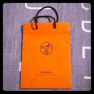 Hermes small orange shopping bag